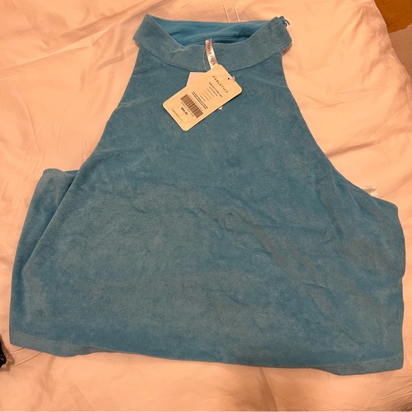 Fabletics Terry Built-In Bra Tank in Aqua Blue, NWT Size 4X - Picture 6 of 6